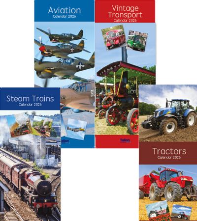 24x 2026 Super Slim Calendar - Vintage Transport