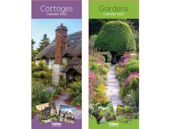 24x 2025 Super Slim Calendar - Gardens And Cottages