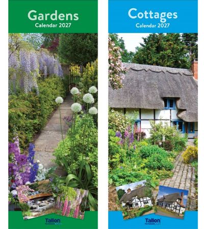 24x 2027 Super Slim Calendar - Gardens And Cottages