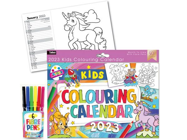 Kids Colouring Calendar For 2023