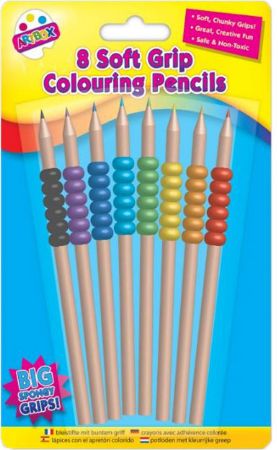 Wholesale Colouring Pencils | 8 Pack Soft Grip