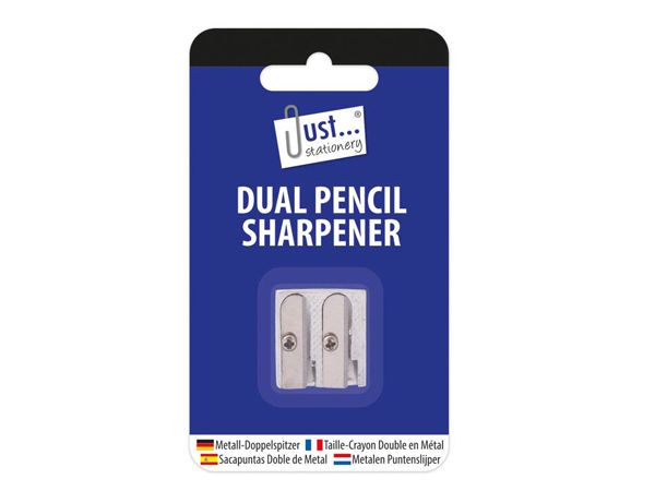 Just Stationery Double Hole Metal Pencil Sharpener | 1062