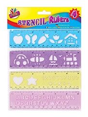 Wholesale Stencil Rulers | 4 Assorted Designs | Bulk