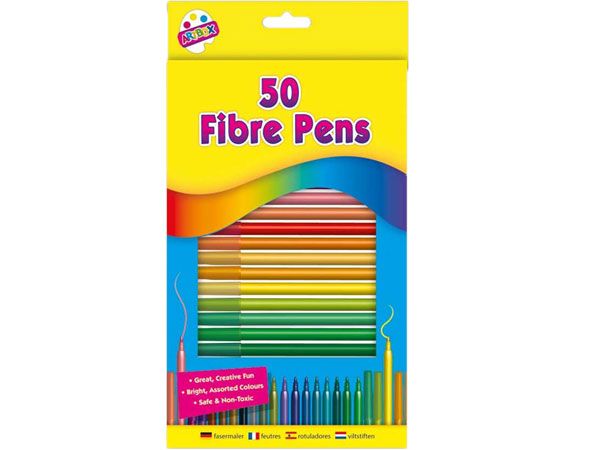 Art Box 50pk Fine Fibre Felt Tip Pen Set | 1085