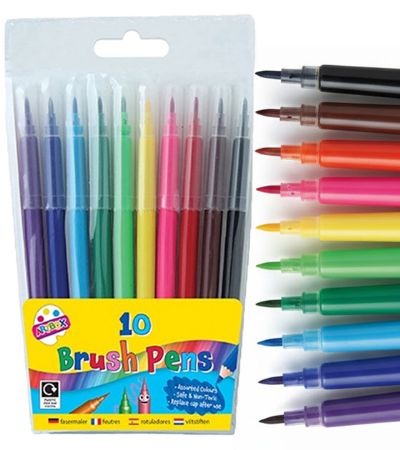 Art Box 10pk Brush Fibre Pens