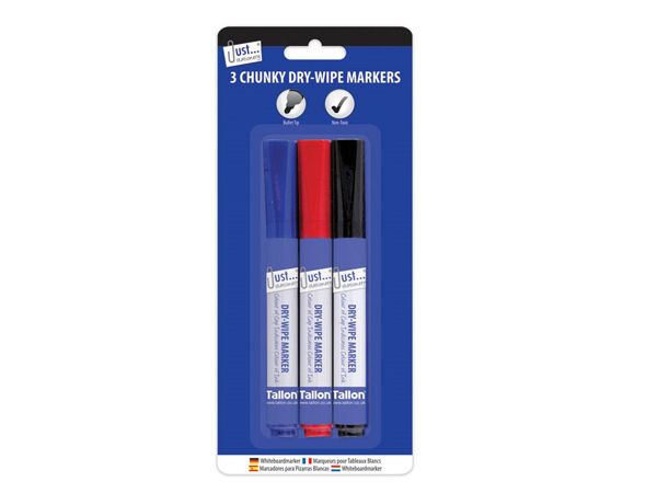 Just Stationery 3pk Chunky Whiteboard Markers 