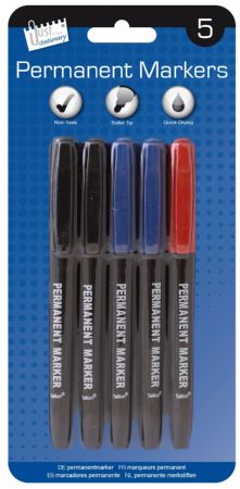 Just Stationery 5pk Permanent Markers