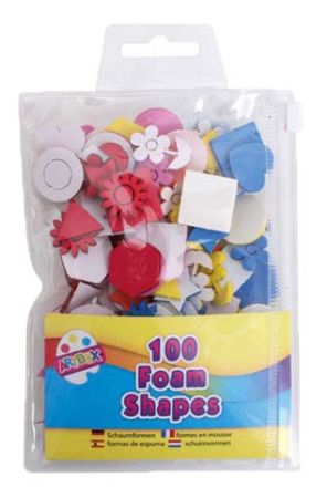 Art Box - 100 Foam Shapes, In Re-Sealable Pack