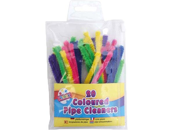 Art Box - 20 Coloured Pipe Cleaners, In Re-Sealable Pack