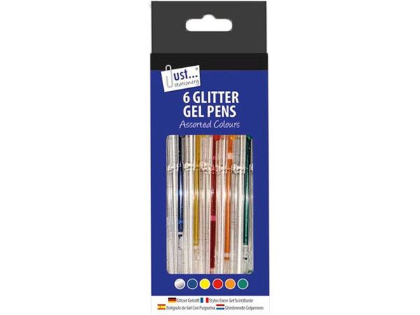 Just Stationery 6pk Glitter Gel Pens