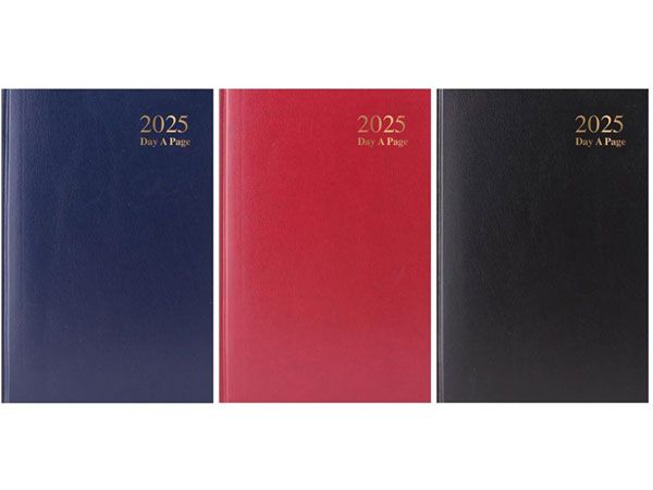 A4 Day A Page 2025 Casebound Diary, Assorted Picked At Random