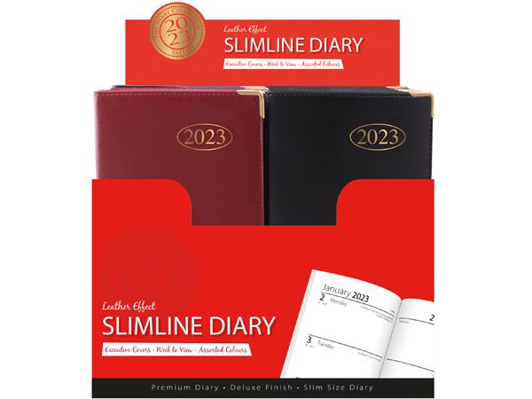 30 x Slim PVC Gilt Corner Diary 2023