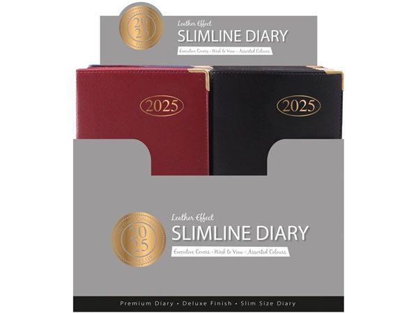 30 x Slim PVC Gilt Corner Diary 2025