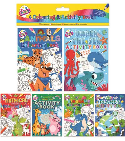Artbox 6 Pack Colouring & Activity Books - Boys Designs
