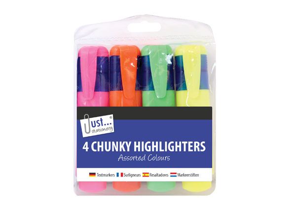 Wholesale Highlighter Marker | 4 Pack Chunky