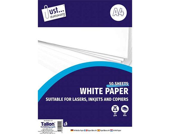 Just Stationery 50 Sheets Of A4 White Copy Paper
