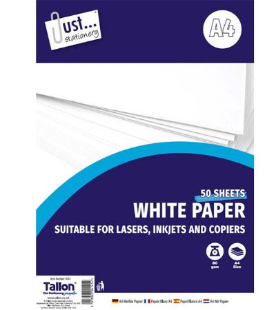 Just Stationery 50 Sheets Of A4 White Copy Paper