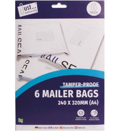 Just Stationery 6pk Medium EMailer Bags