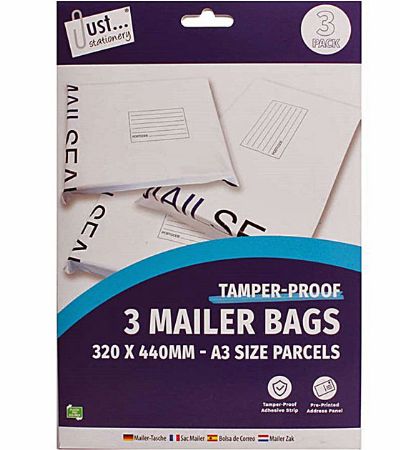 Just Stationery 3pk Large EMailer Bags