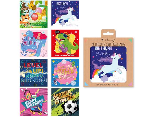 Wholesale Kids Birthday Cards | 8 Pack Assorted