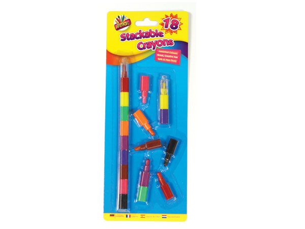 Wholesale Kids 18 Stackable Crayons | Cheap Art & Craft