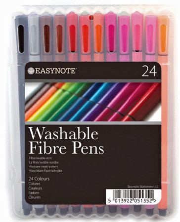 Easynote 24pk Washable Fibre Pens (ac3)