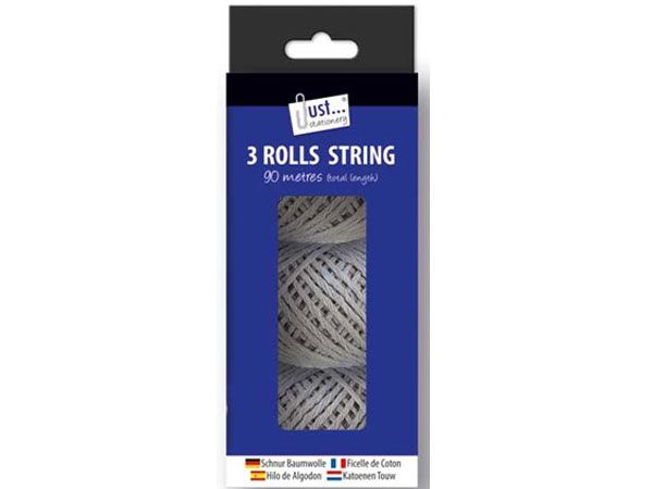 Just Stationery 3pk 40m String - Ideal For Parcels | 5158/48