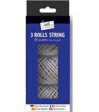 Just Stationery 3pk 40m String - Ideal For Parcels | 5158/48