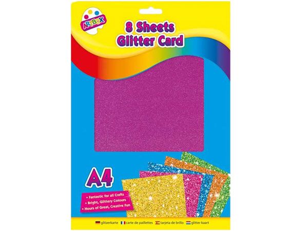 Art Box 8 Sheet A4 Glitter Card | 5294