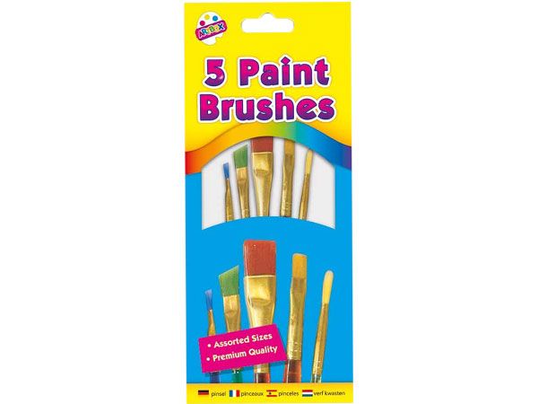 Wholelsae Kids Paint Brushes | 5 Assorted Sizes