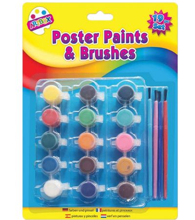 Art Box 15 Poster Paints And Brushes