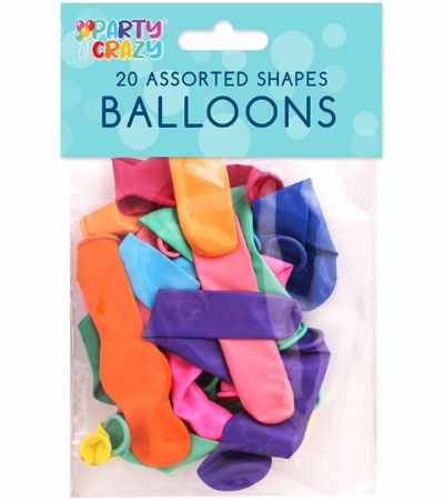 12x Party Crazy 20pk Assorted Balloons