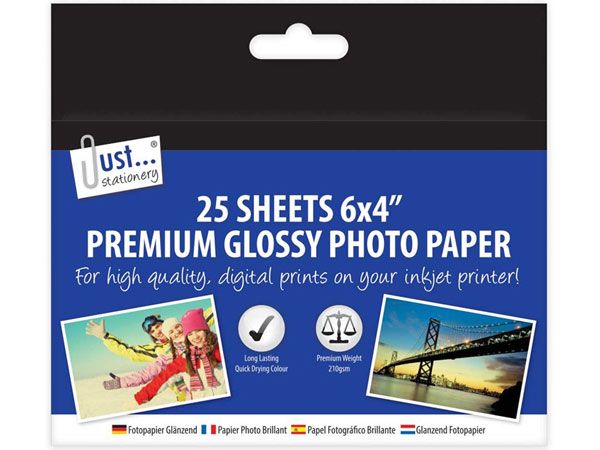 Just Stationery 25 Sheets A6 Premium Glossy Photo Paper