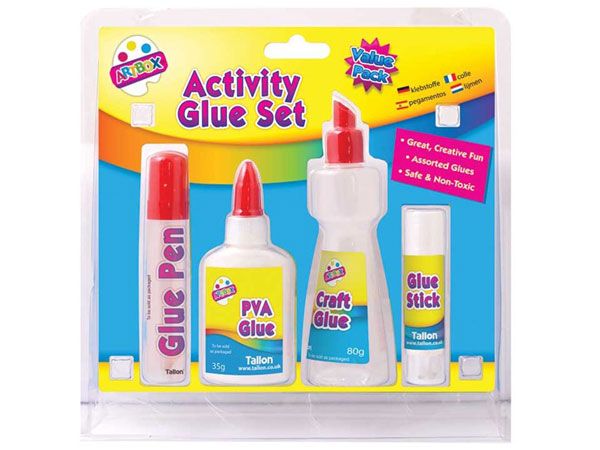 Art Box 4pce Activity Glue Set In Clam Pack | 6004