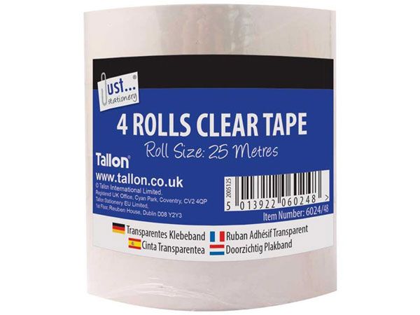 Just Stationery 4 Roll Clear Tape  | 6024