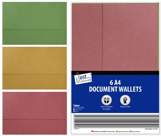 Just Stationery 6pk Card Document Wallets