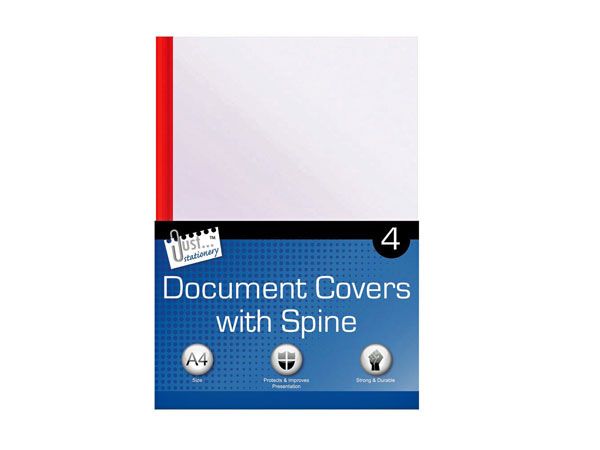 Just Stationery 4pk Clear Document Covers With Spine