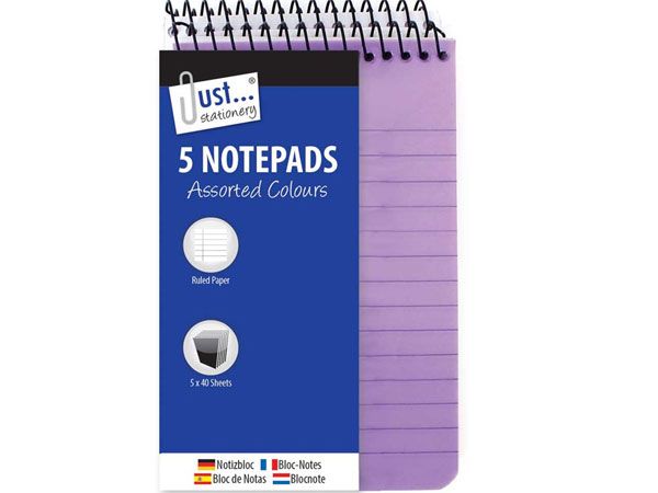 Just Stationery 5pk Neon Note Pads PP Cover | 6618