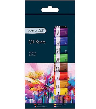 Work Of Art - 10 Colour Oil Paints, Large 12ml Tubes | 6743