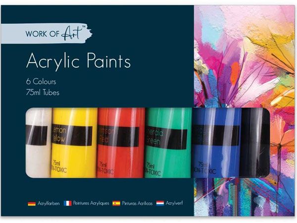 Work of Art 6pk 75ml Artist Acrylic Paints | 6746