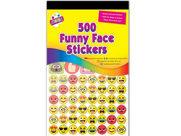Art Box 500pk Funny Face Stickers