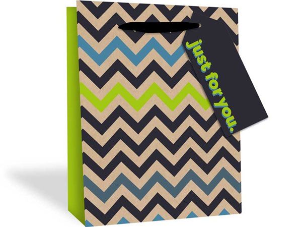 12x Large Gift Bag - Zig Zag Design