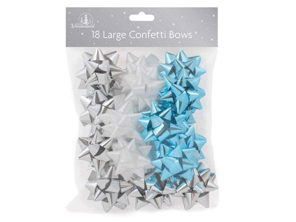 Wonderland 18 Large Confetti Bows - Forest Frost | 8855