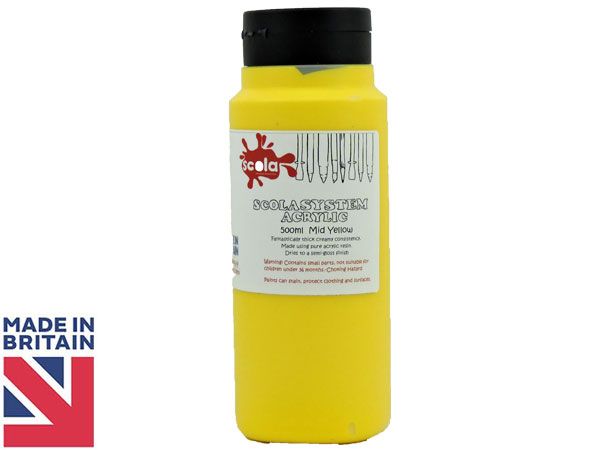 Wholesale art acrylic paint | 500ml Mid Yellow