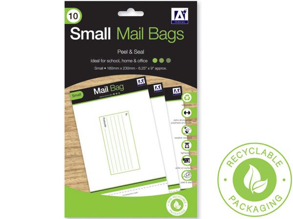 A* Stationery 10 Small Mail Bags Peel and Seal