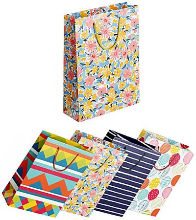 12x Large Gift Bag - Assorted Colourful Patterns | P1931
