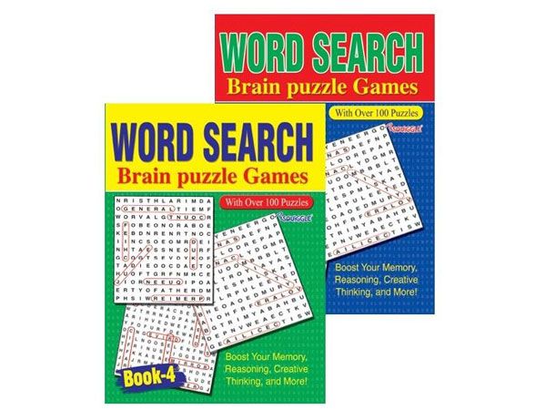 6x Word Search Puzzle Book, 2 Assorted Designs