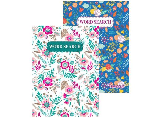 Squiggle A5 Floral Word Search Puzzle Book, Assorted Designs