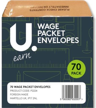 U.Mailing 70pk Wage Packet Money Envelopes | P2224