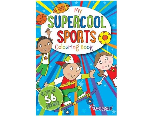 6x Squiggle Super Cool Sports Colouring Books | P2255